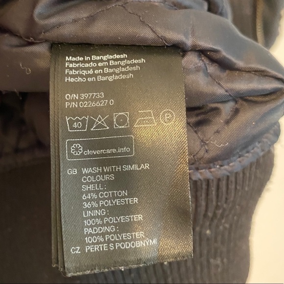 H&M men’s bomber jacket gun metal gray size 44R - Picture 5 of 9